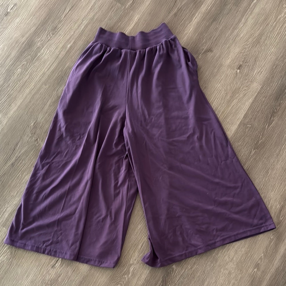Purple Wide-Leg Pants